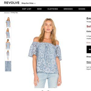 Revolve Blue Off-the-Shoulder Top (XS)